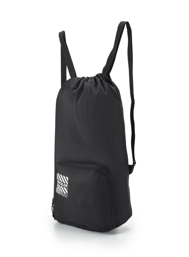 DIVULGE Meteorr Drawstring Daypack Bag Sports Backpack Gym Bag, Backpack and Multi Utility Bag for Running, Outdoor and Indoor Sports -BLACK - Image 2