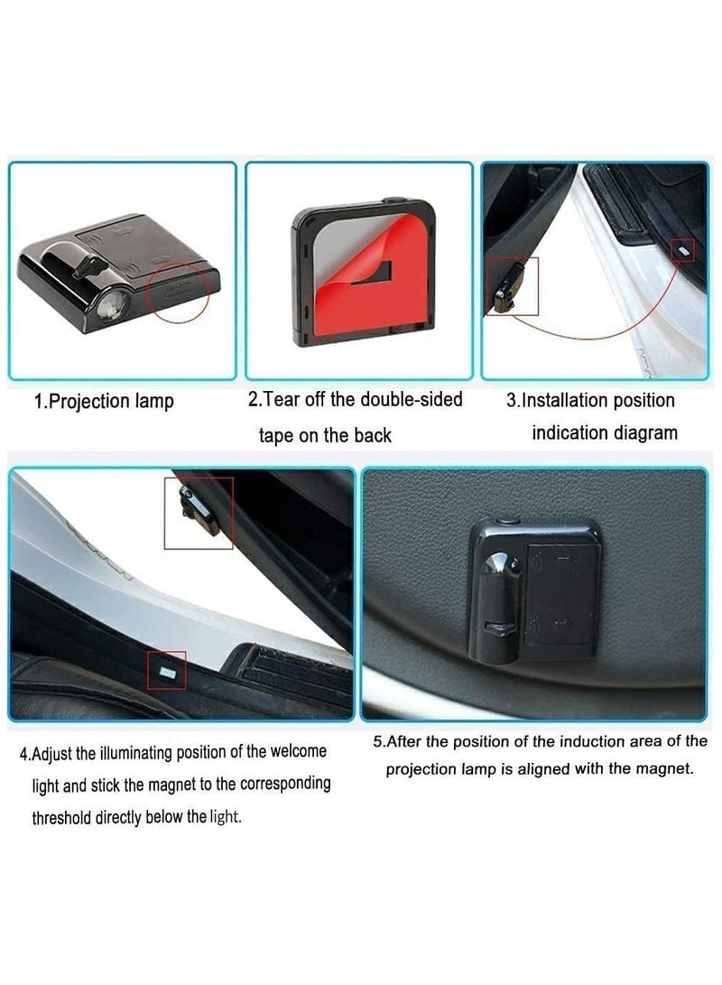 2PCS Car Door Logo Projector Lights - Fire Horse Welcome Courtesy Ghost Shadow Lamp | Universal Fit for All Car Models | Easy Installation, LED Car Door Lights with Stunning Fire Horse Design - Image 5