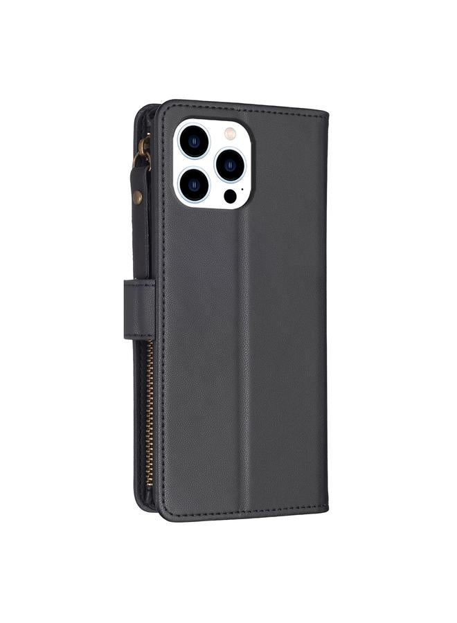 S-TOP Case For iPhone 15 Pro 9 Card Slots Zipper Wallet Leather Flip Phone Case - Image 3