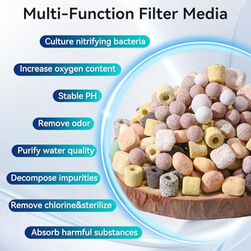 FKSC 12-in-1 Aquarium Filter Media for Freshwater & Marine Tanks, Bio Filter Mix with Ceramic Rings & Bio Balls, Helps Maintain Clear Water for Sump, Pond & Koi Fish Tanks - Image 3