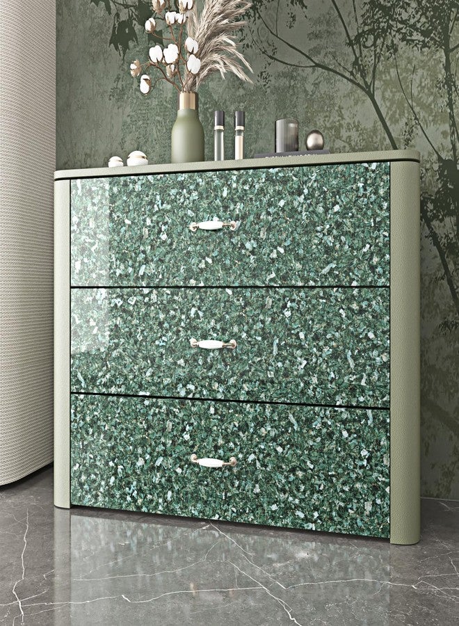 Wallercity Glossy Green Granite Contact Paper for Countertops Self Adhesive Waterproof Marble Peel and Stick Wallpaper for Kitchen Countertop Cabinets Sparkle Vinyl Wrap for Table Top 15.8''x78.7'' - Image 3