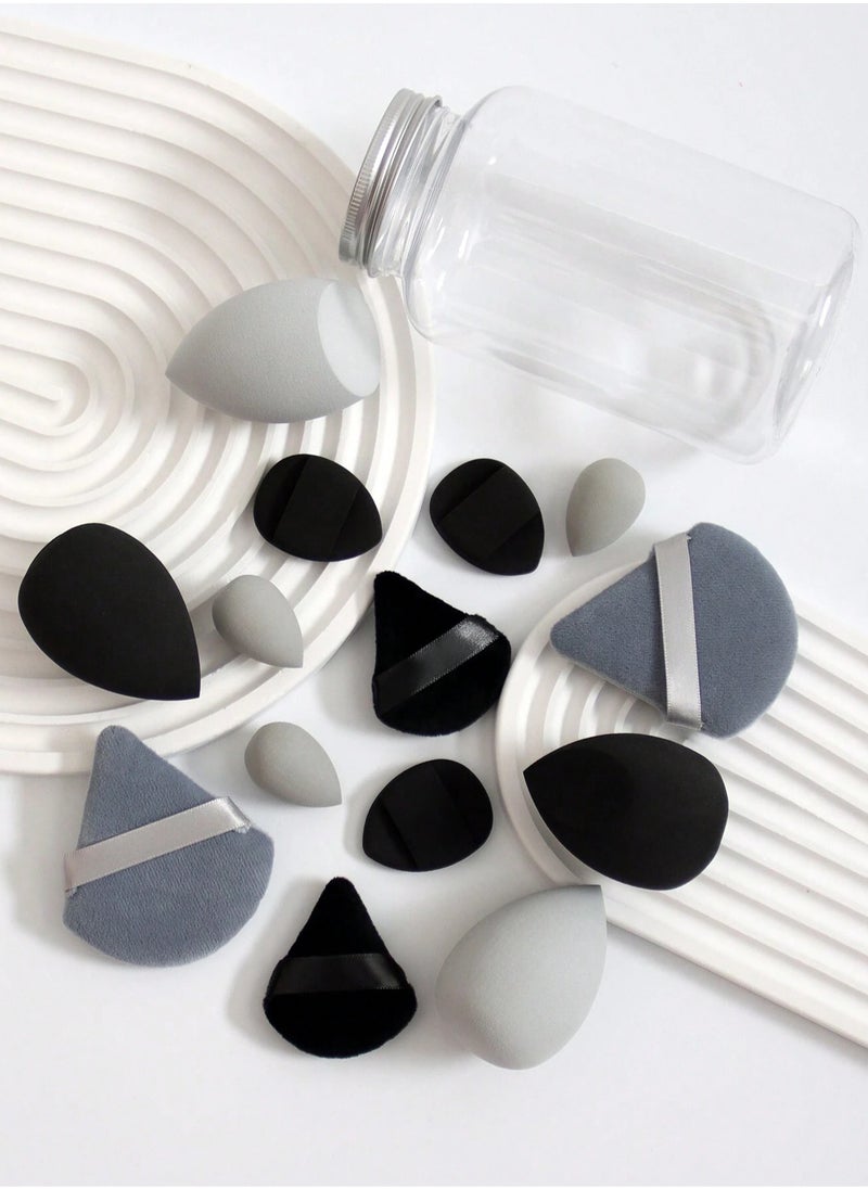 KHAJUL 14-Piece Makeup Sponge Set- Multi soft color Mini Makeup Sponge, Powder Puff Long Lasting Beauty Sponge Wet & Dry Use for Women (Black)  - Image 5