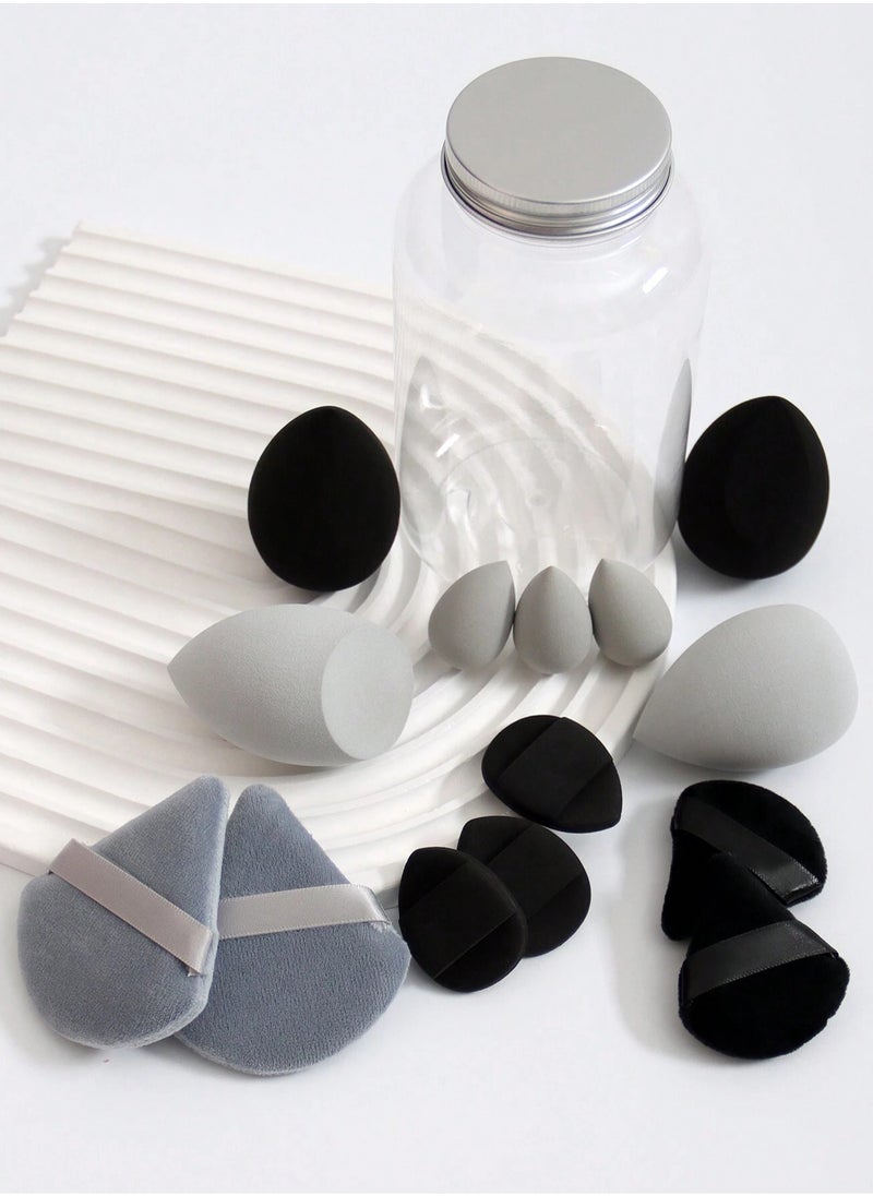 KHAJUL 14-Piece Makeup Sponge Set- Multi soft color Mini Makeup Sponge, Powder Puff Long Lasting Beauty Sponge Wet & Dry Use for Women (Black)  - Image 4