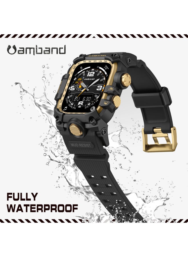 بيوينتي Amband For Apple Watch Ultra Small Clay King Tpu Metal One-piece Modified Watch Strap-Color:Little Clay King Style-black Gold-Dimensions:49mm - Image 3
