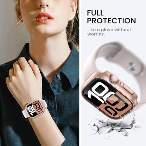 Tensea for Waterproof Apple Watch Screen Protector Case Series 11/10 42mm Accessories, iWatch Protective Face Cover with Tempered Glass Film for Women Men, Bumper Case for iPhone Watch 42 mm - Image 5