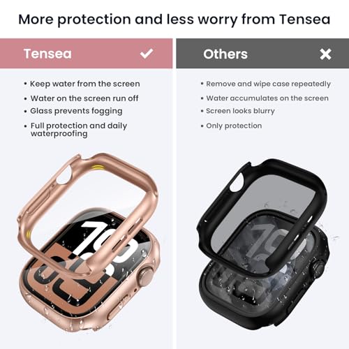Tensea for Waterproof Apple Watch Screen Protector Case Series 11/10 42mm Accessories, iWatch Protective Face Cover with Tempered Glass Film for Women Men, Bumper Case for iPhone Watch 42 mm - Image 2