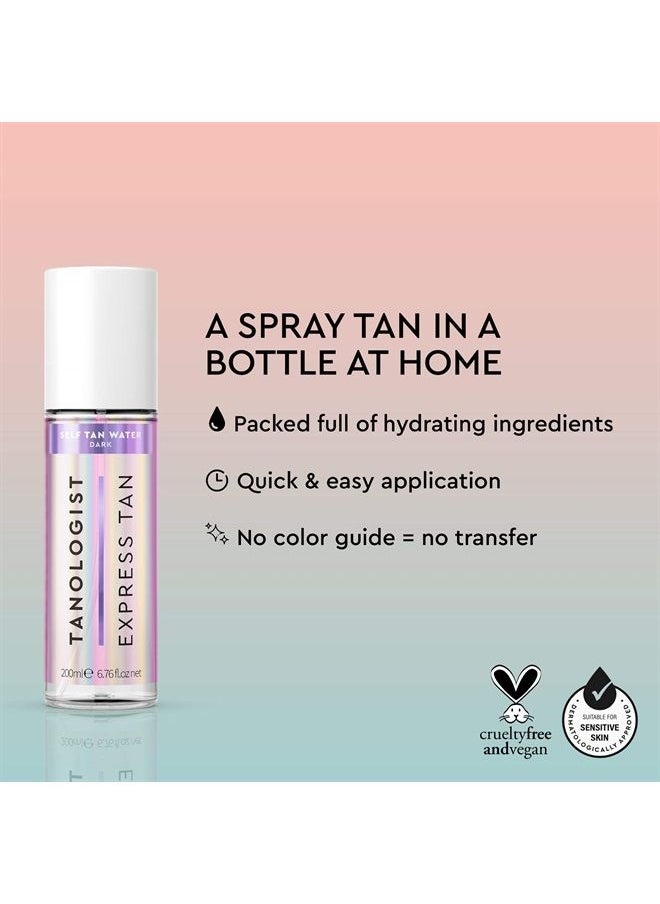 Tanologist Express Self Tan Water, Dark - Hydrating Sunless Tanning Water, Vegan and Cruelty Free, 6.76 Fl Oz  - Image 2