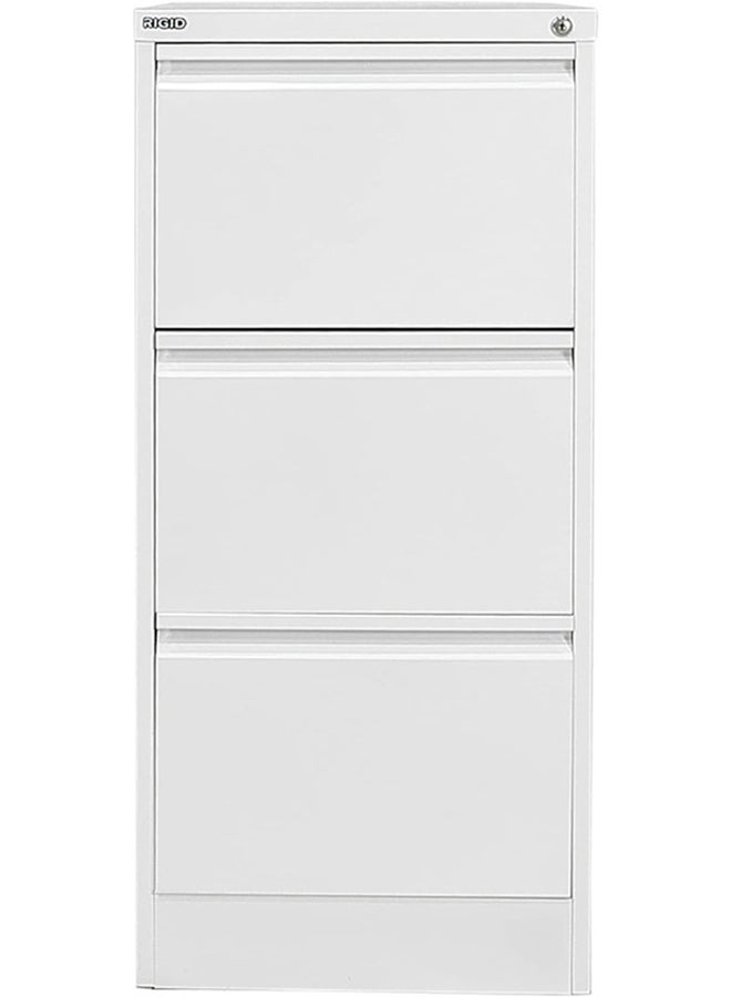 RIGID Steel Vertical Filing Cabinet Large Storage steel Cabinet, Metal Portable Cabinet with 3 Drawers for Legal (White) - Image 4
