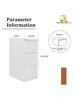 Steel 3 Drawers Filing Cabinet White 102.5x46.5x62cm - pzsku/ZD648A27252AA22DFB2A3Z/45/_/1715801033/dcb67ed7-a1b9-4f57-b165-de5b1276e795