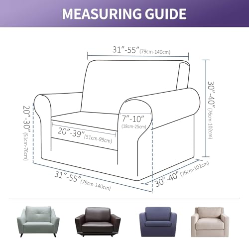 Joccun Stretch Chair Couch Cover,1-Piece Sofa Slipcover Spandex Jacquard Fabric Sofa Covers with Elastic Bottom,Washable Furniture Protector for Dogs,Cats,Kids(Armchair,Wide 35" - 55",Black) - Image 2