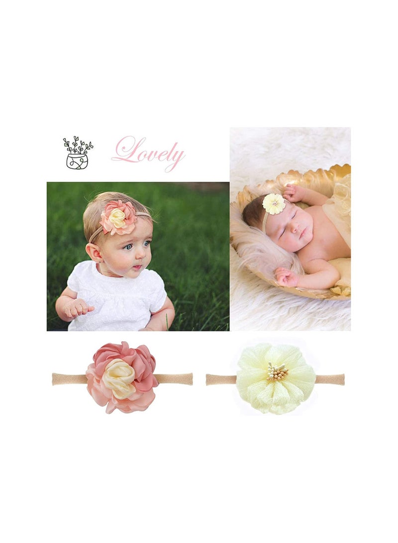 NIBEMINENT 10 PCS Baby Girls Bowknot Headbands, Nylon Elastic Soft Accessories, For Newborn Infant Toddler (10 Packs Mix Style) - Image 4