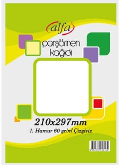 Alfa Defter Alfa Notebook 300 Pieces Plain Standard Parchment Paper 