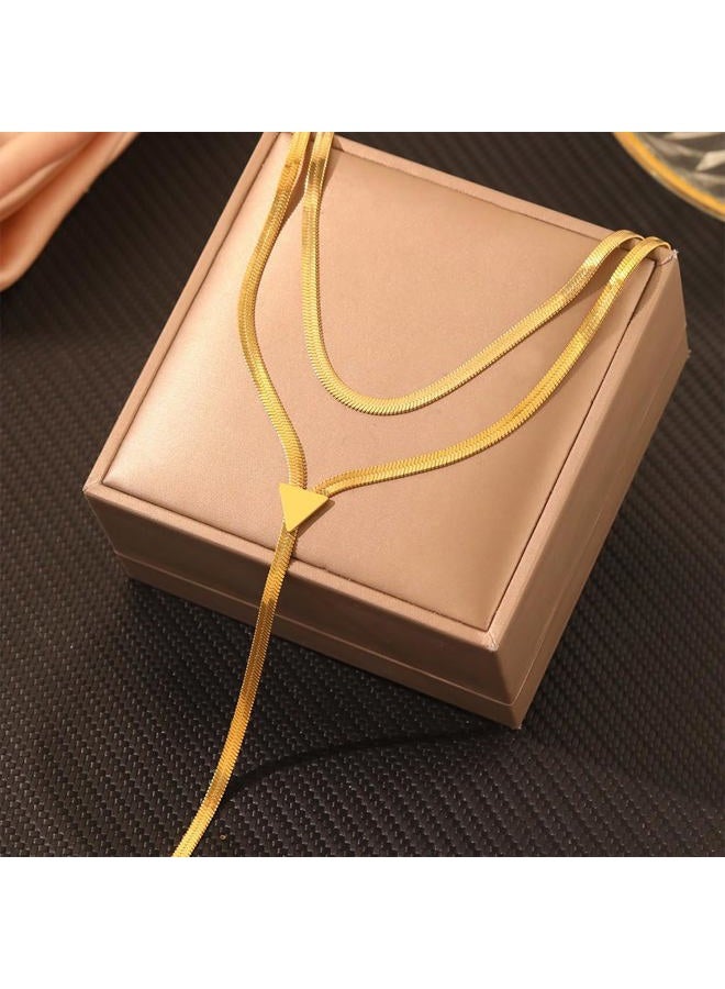 GIGB PBDK Gold Statement Choker Necklaces for Women,Trendy Long Pendant Drop Necklace Thick Snake Chain Y Shaped Necklace,Charm Party Prom Accessories Gifts, Large, Alloy Steel, No Gemstone - Image 5