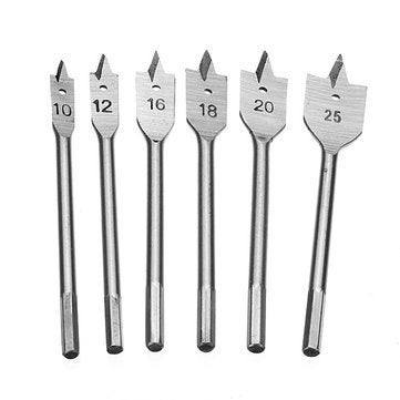 Digital Craft 6-Piece Spade Drill Bit Set – Hex Shank Flat Wood Boring Bits | High-Speed Steel Woodworking Drill Bits for Power Drills - Image 4