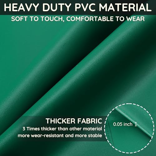 FunChaos Thicker Rubber Apron, 51.18 x 35.43" Adjustable Heavy Duty Oil & Chemical Resistant Work Apron, Extra Long Waterproof for Dish Washing, Gardening, Lab Work, Butcher & Dog Grooming, Green - Image 2