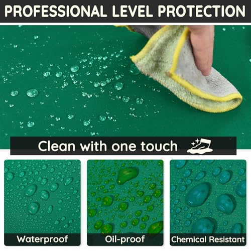 FunChaos Thicker Rubber Apron, 51.18 x 35.43" Adjustable Heavy Duty Oil & Chemical Resistant Work Apron, Extra Long Waterproof for Dish Washing, Gardening, Lab Work, Butcher & Dog Grooming, Green - Image 3
