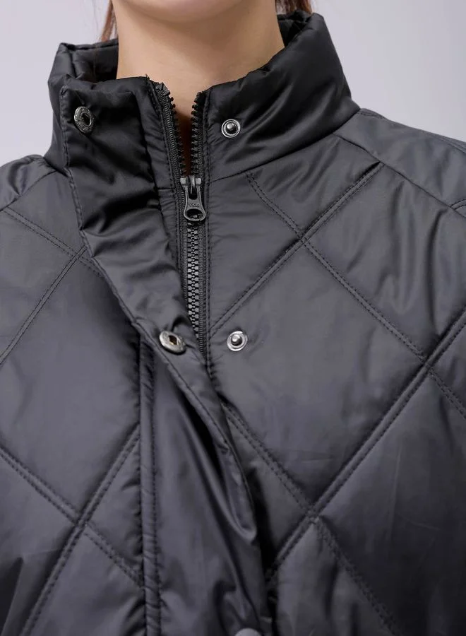 Freehand Women Relaxed Fit Solid Quilted Jacket