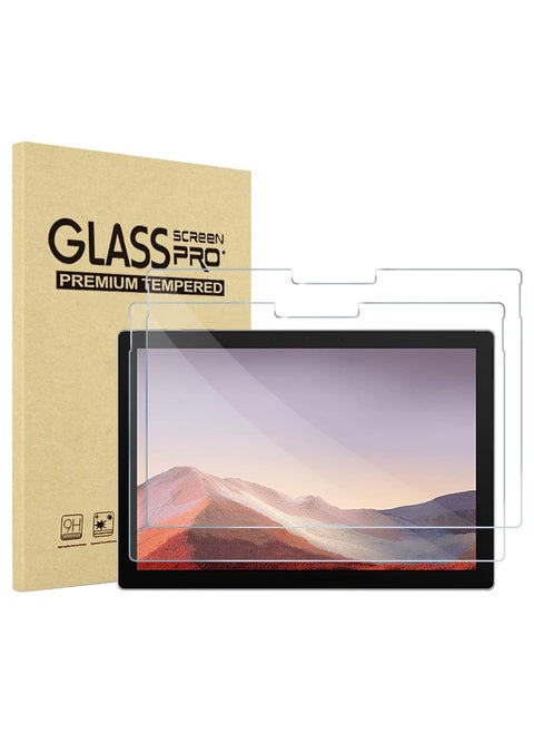 2 Pack Screen Protector for Surface Pro 7 Plus/Surface Pro 7 / Pro 6 / Pro 5 / Pro 4, Tempered Glass Screen Film Guard Screen Protector for 12.3 Inch Suface Pro 7 Plus Surface Pro 7 6 5 4