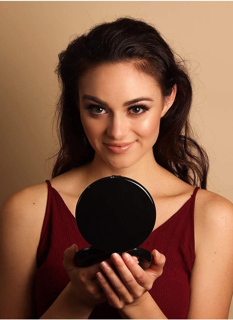 Generic - Compact Makeup Mirror with Natural LED Lights, 1x  10x Magnifying, Fits All Handbags, Black - Image 1