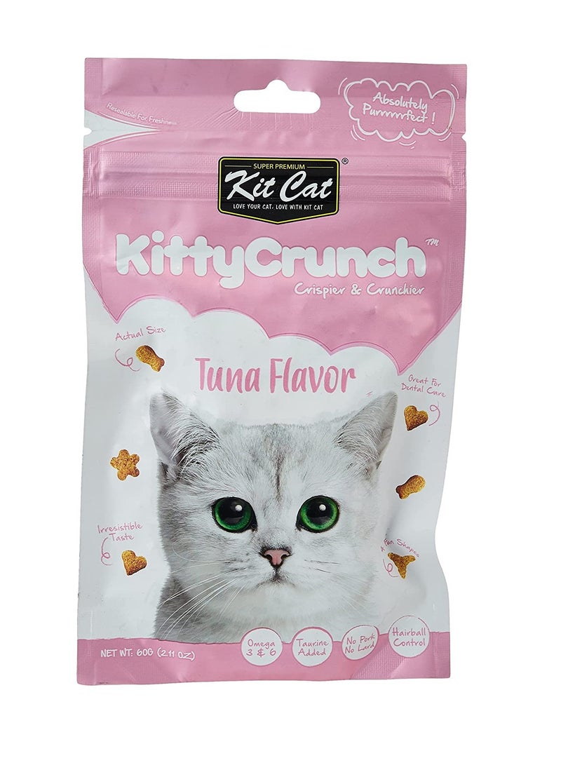 Kit Cat Pack of 2 Kitty Crunch Tuna Flavor Cat Treats 2x60G - Image 2