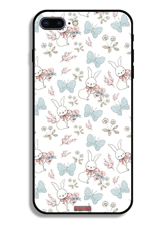 Tolwak Apple iPhone 8 Plus Protective Case Rabbit And Butterflies - Image 2