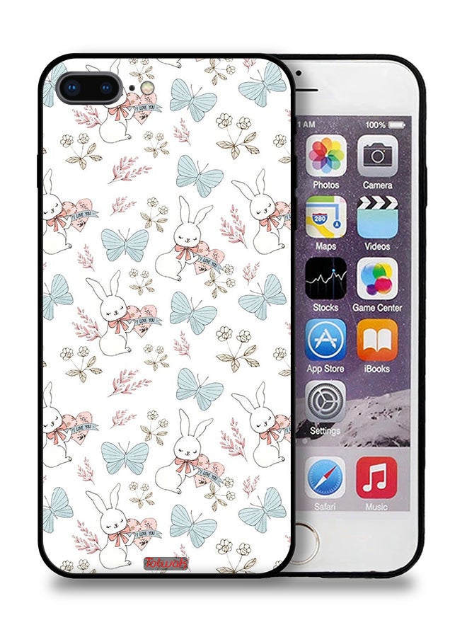 Tolwak Apple iPhone 8 Plus Protective Case Rabbit And Butterflies - Image 1