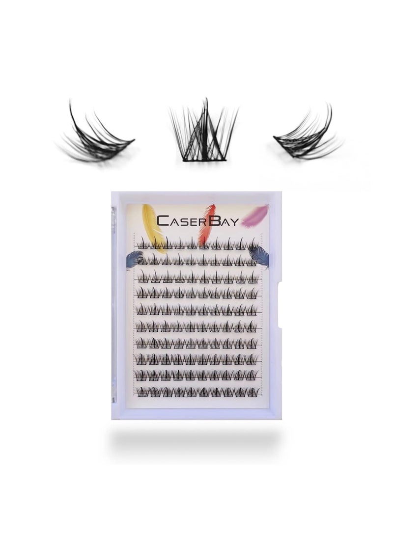CaserBay - CB 100 Pcs Large Mix Tray Cluster Lashes, Mega Trio Wispy Lashes, Thin Band Wide Cluster DIY Individual Eyelashes Extension Bunche, D Curl, 11-12-13mm Mix Tray, Style A - Image 1