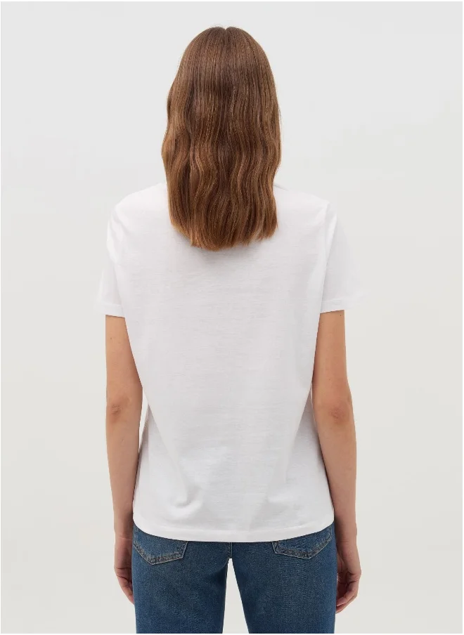 او في اس T-shirt with butterflies and flowers print