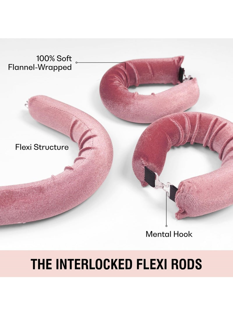 جهاز تجعيد الشعر بدون حرارة مع عصي مرنة وخطاف، جهاز تجعيد لطيف لجميع أنواع الشعر، جهاز تجعيد مريح لليل بدون حرارة، مثالي لتجعيد الشعر المنفوش، باللون الوردي - Image 2