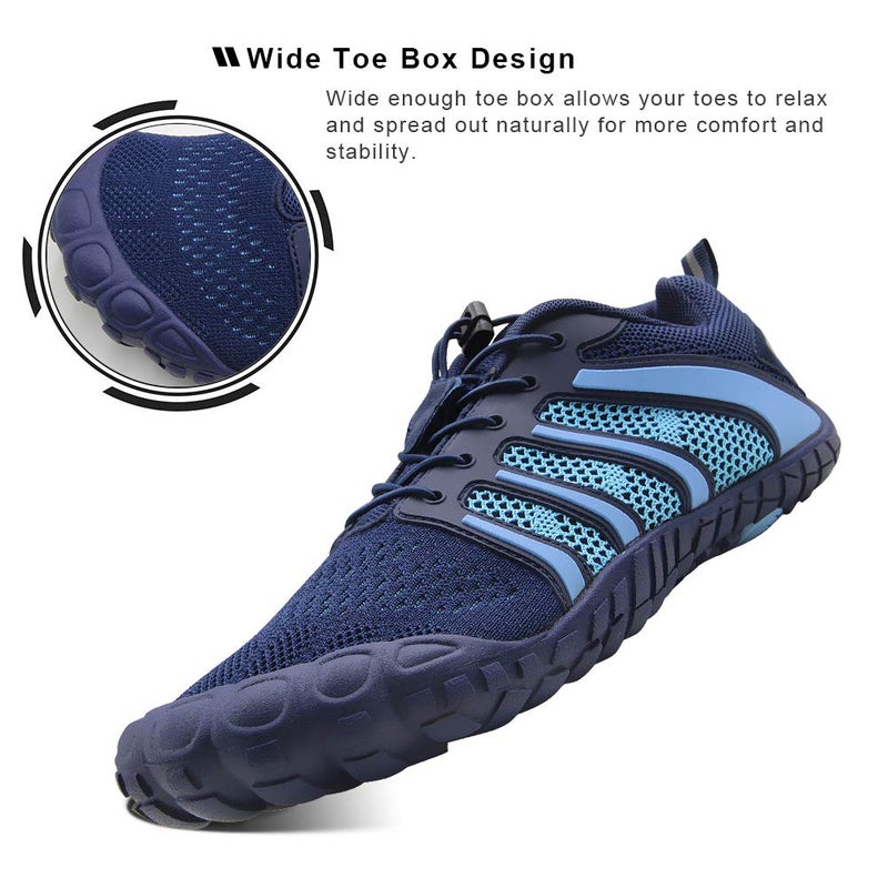 Oranginer Men's Minimalist Shoes Flexible Barefoot Shoes Zero-Drop Sole Shoes Men Blue Size 11 - Image 3