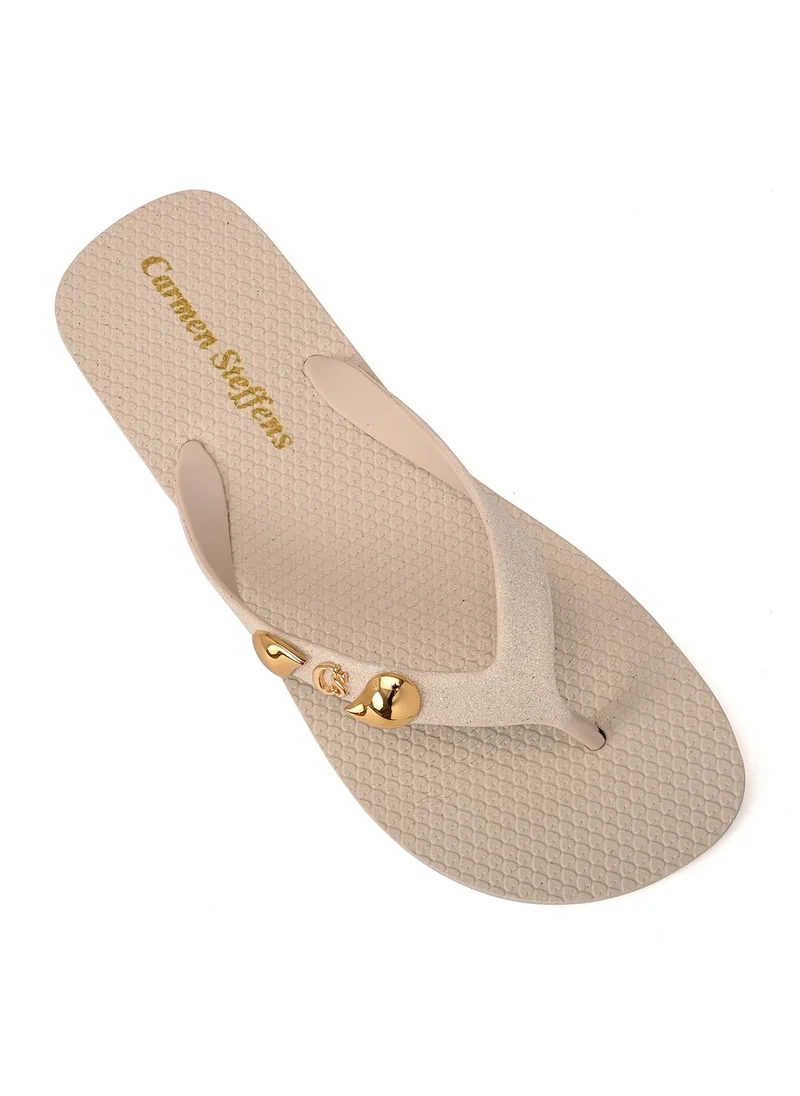 Carmen Steffens Flip-Flops Brilho CS Off-White
