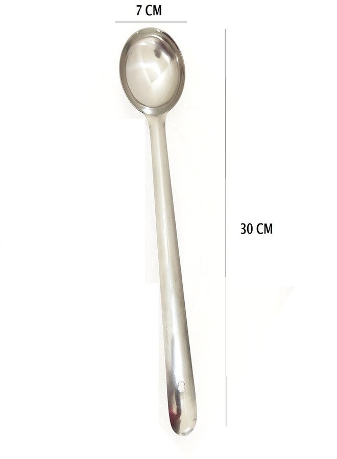 IMREX Stainless Steel 2Piece Set of Ladle (30cm Long) | Rice Serving Spoon (22cm Long) | Serving Spoons - Image 2