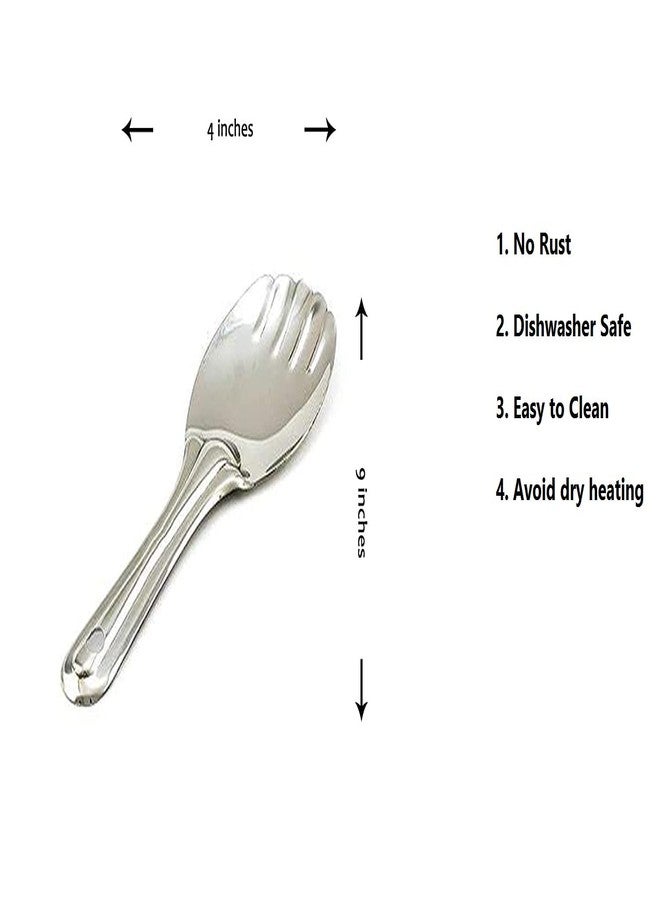 IMREX Stainless Steel 2Piece Set of Ladle (30cm Long) | Rice Serving Spoon (22cm Long) | Serving Spoons - Image 3