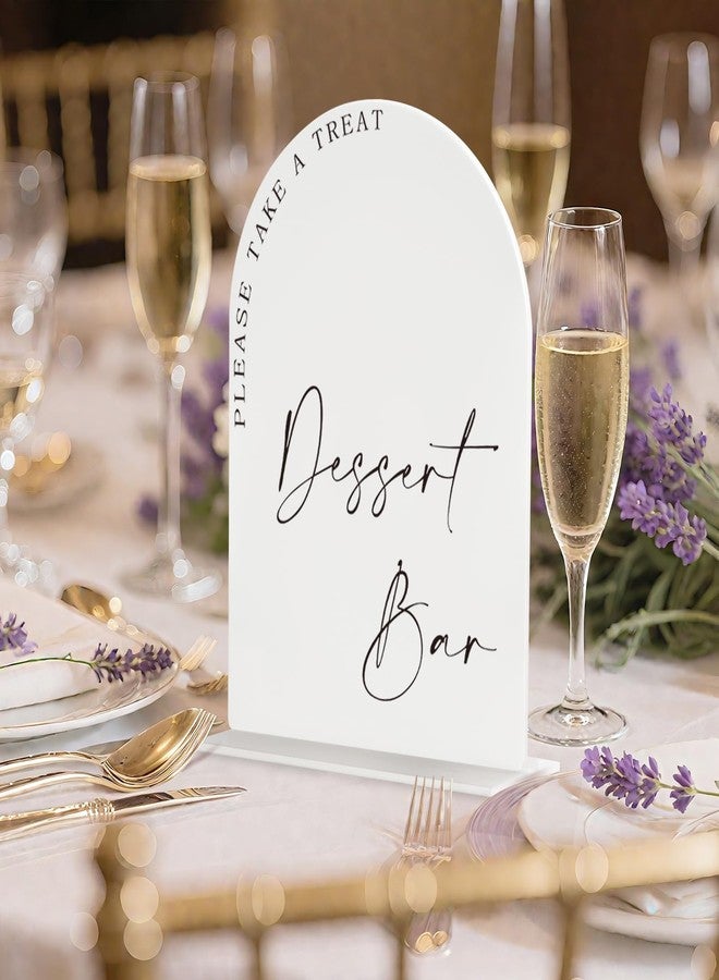 Jacriah Acrylic Dessert Bar Sign - 5x7” Arch Tabletop Sign with Base, 1/8” Thick - Modern Wedding Dessert Table Décor, Party Reception Candy Bar Signage White - Image 5