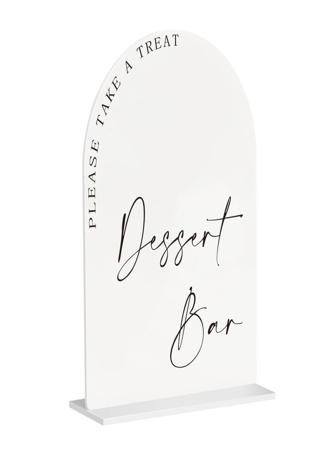 Jacriah Acrylic Dessert Bar Sign - 5x7” Arch Tabletop Sign with Base, 1/8” Thick - Modern Wedding Dessert Table Décor, Party Reception Candy Bar Signage White - Image 1