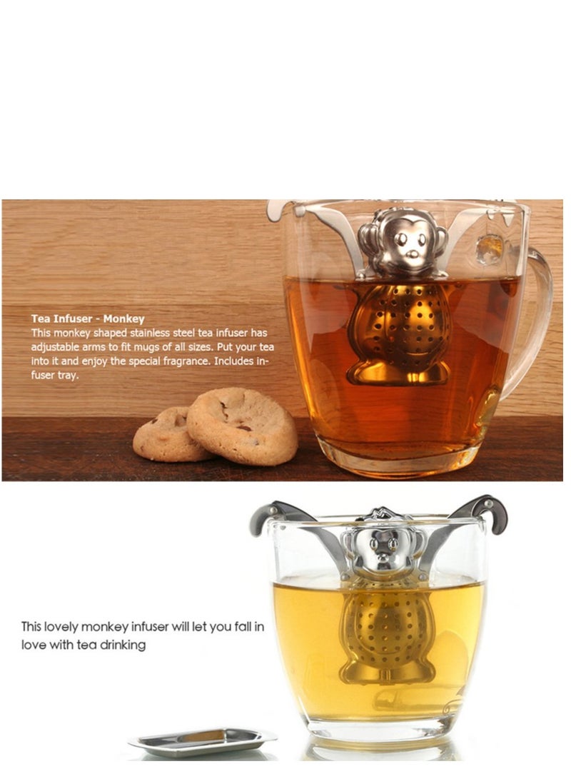 2pcs Stainless Steel Tea Strainer Silicone Tea Infuser Stainless Tea Kettle Metal Tea Strainer Stainless Steel Coffee Infuser Fine Mesh Tea Strainer Rubber Tea Infuser Tea Leaker  - Image 3
