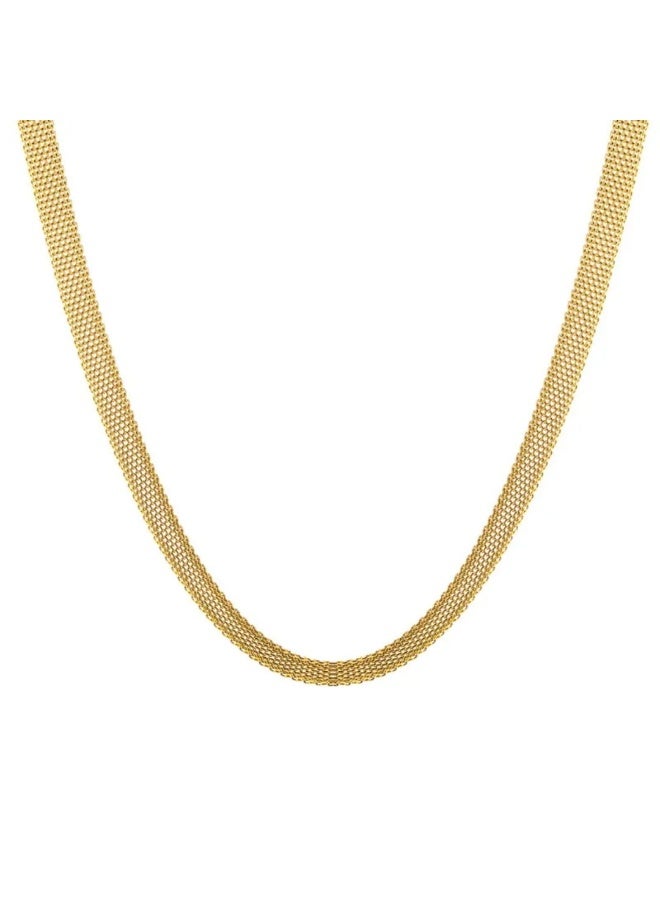 Luxuria Elegant and fashionable stainless steel necklace, made of 18k gold, with an Italian mesh design, stainless steel chain, braided zigzag pattern, 4.4mm size, perfect gift for women on Christmas and Valentine's Day, shiny surface. - Image 1