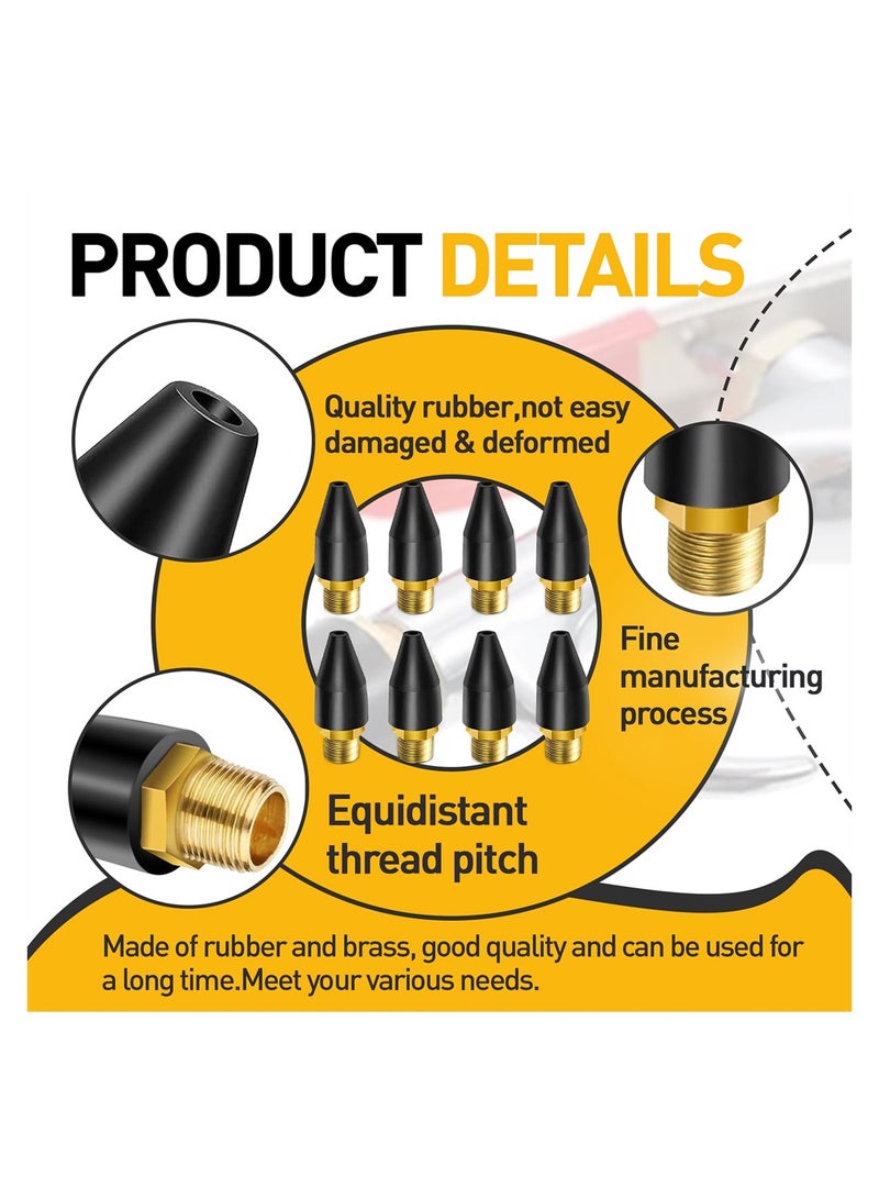 Excefore Rubber Air Tool For Air Nozzle Tip, 8 Pcs Blow Gun Rubber Tip For Air Tool, Parts Air Nozzle For Air Blow Guns Tool For Air Tool Parts & Accessories Air Blow Guns Tool, Black - Image 4