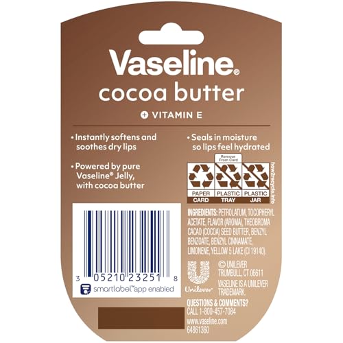 Vaseline Lip Therapy Cocoa Butter 8-Pack – Mini Lip Balms for Soft, Glowing Lips, 0.25 Oz Ea - Image 2