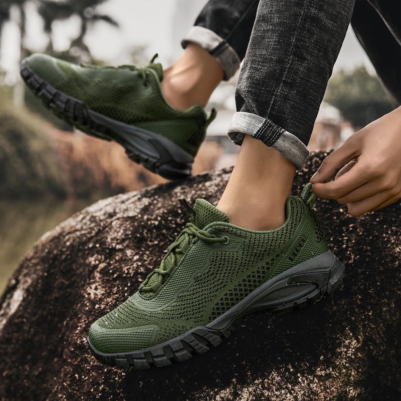 Ulogu Hiking Shoes for Women Waterproof Lightweight Non Slip Comfortable Breathable Work Walking Trekking Trails Rain Outdoor impermeable antideslizantes Zapatos de senderismo para Mujer Green - Image 3
