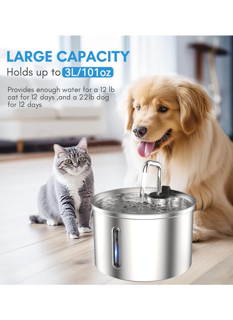 Kidle Stainless Steel Cat Fountain Cat Water Fountain Stainless Steel Pet Water Fountain Dog Water Dispenser for Cats  - Image 3