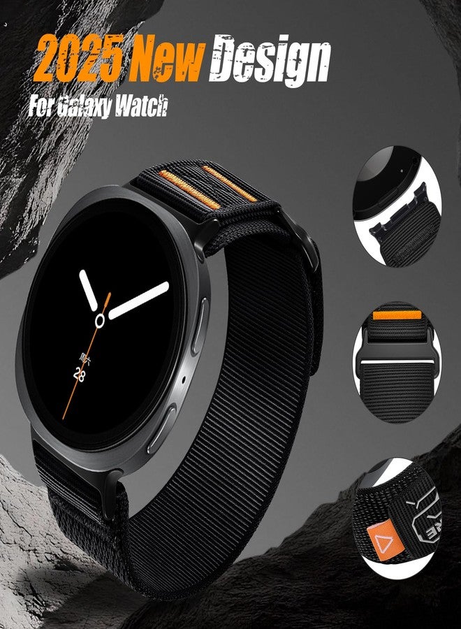 PanPinnacle Sport Loop Nylon Bands For Galaxy Watch 8 Classic 46mm//Galaxy Watch 8 40mm/44mm Band,Comfortable and Soft Stretchy Frabic Replacement Strap For Men Samsung Galaxy Watch 8 Band,Black - Image 3