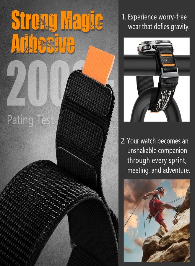 PanPinnacle Sport Loop Nylon Bands For Galaxy Watch 8 Classic 46mm//Galaxy Watch 8 40mm/44mm Band,Comfortable and Soft Stretchy Frabic Replacement Strap For Men Samsung Galaxy Watch 8 Band,Black - Image 2