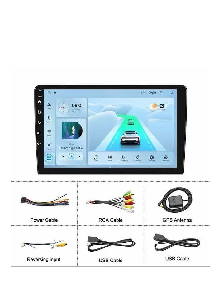 شاشة T100 '9 بوصة تعمل بنظام Android للسيارة، ذاكرة وصول عشوائي 2 جيجا بايت، ذاكرة تخزين داخلية 32 جيجا بايت، تشغيل السيارة أندرويد تلقائي، شاشة لمس عالية الدقة بالكامل، مدمجة في بلوتوث 2، راديو USB، واي فاي، متجر PlayStore مع كاميرا احتياطية متضمنة - Image 3