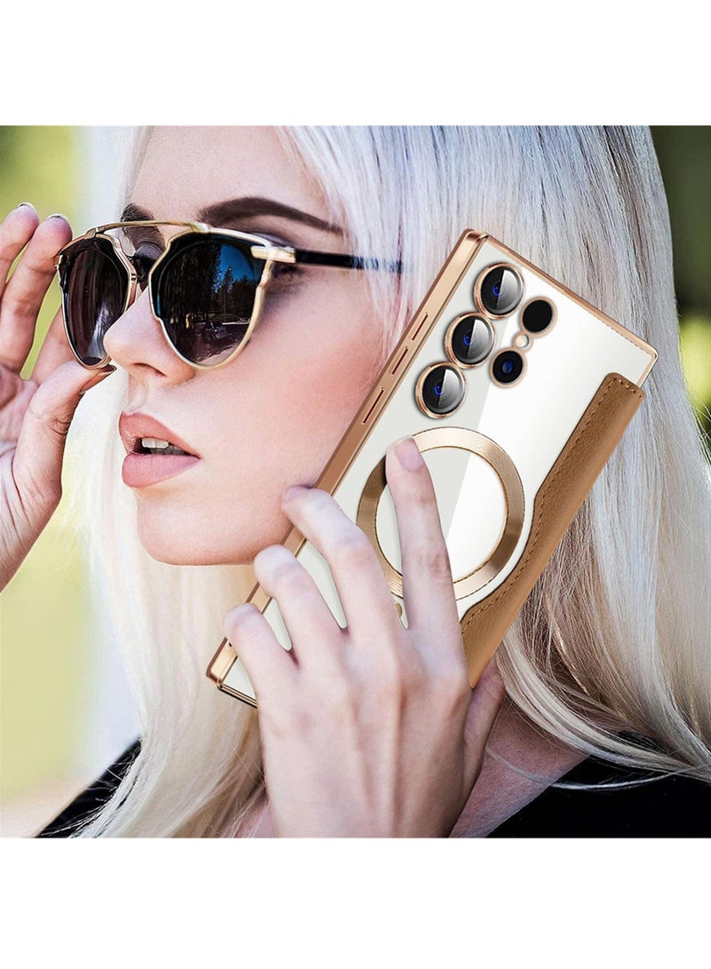 روك بو تنطبق على سامسونج 2024 جلد صدفي حالة الهاتف الخليوي ، شخصية نسيج الجلد صدفي حالة الهاتف الخليوي ، سامسونج مع بطاقة الائتمان حامل صدفي حالة الهاتف الخليوي - أخضر - أزرق داكن | s24ultra - Image 3