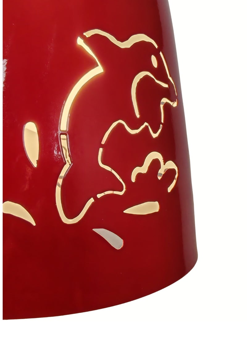 Dolphy chandelier/pendant with 3 lamps in 3 colorful lanterns, providing a cheerful sense whith the engraved shiney dolphines from the pendant, suitable for living rooms,bedrooms, kids bedrooms & office mounted - Image 3