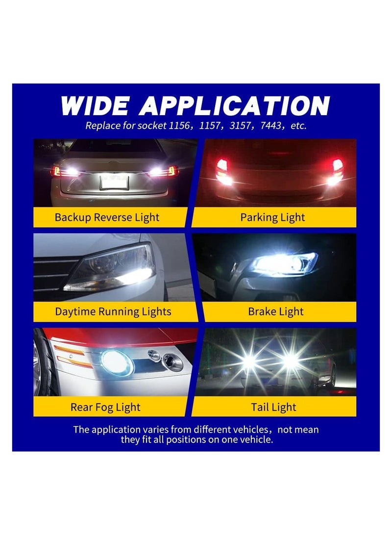 SYOSI 1156 Led Brake Light Bulbs, Super Bright Replace for Car Brake Light Reverse Light Tail Light Bulbs Stop Light, White BA15S 7506 1141 1003 P21W Led Bulbs, 2Pcs - Image 3