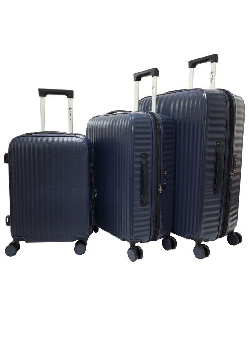 Track Unbreakable Hard Side Suitcase Luggage Sets Lightweight Travel Bag Trolley 3 Pieces Set  - Image 1