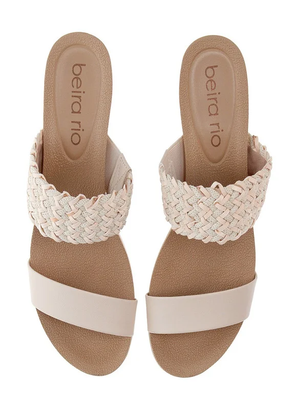 بيرا ريو Beira Rio Ladies Wedge Sandals Cream | Made In Brazil