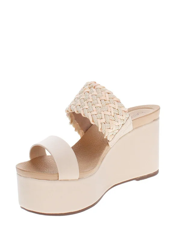 بيرا ريو Beira Rio Ladies Wedge Sandals Cream | Made In Brazil